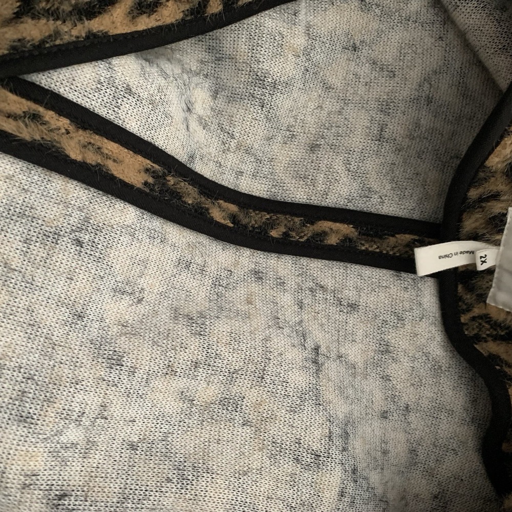 AVEC LES FILLES Leopard Coat Jacket Shacket 2x - Picture 6 of 9